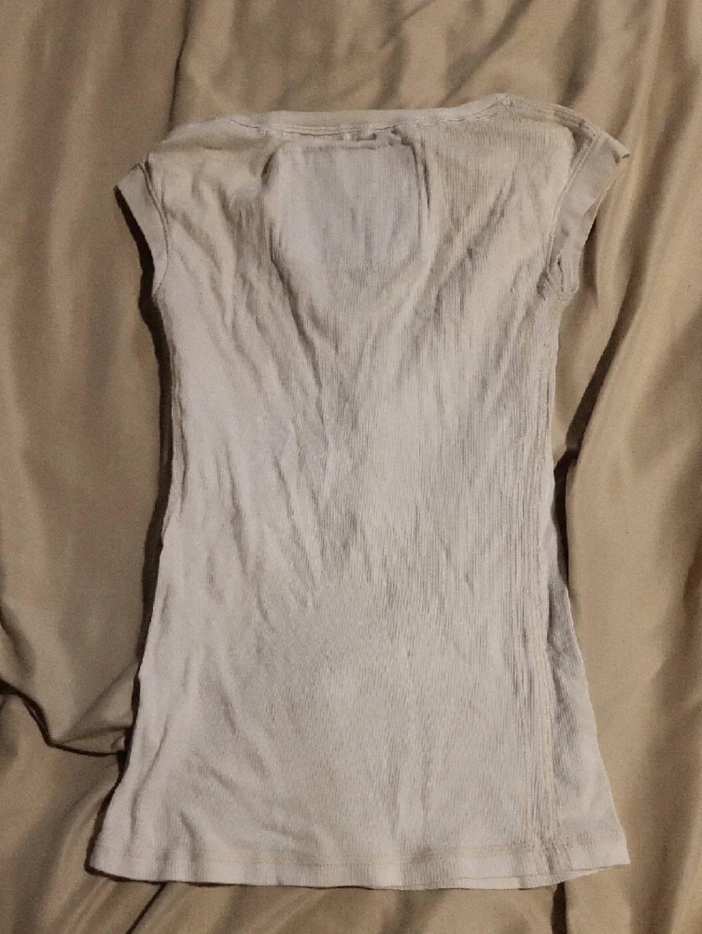Abercrombie & Fitch Cream Ribbed Henley Tank - Picture 4 of 4